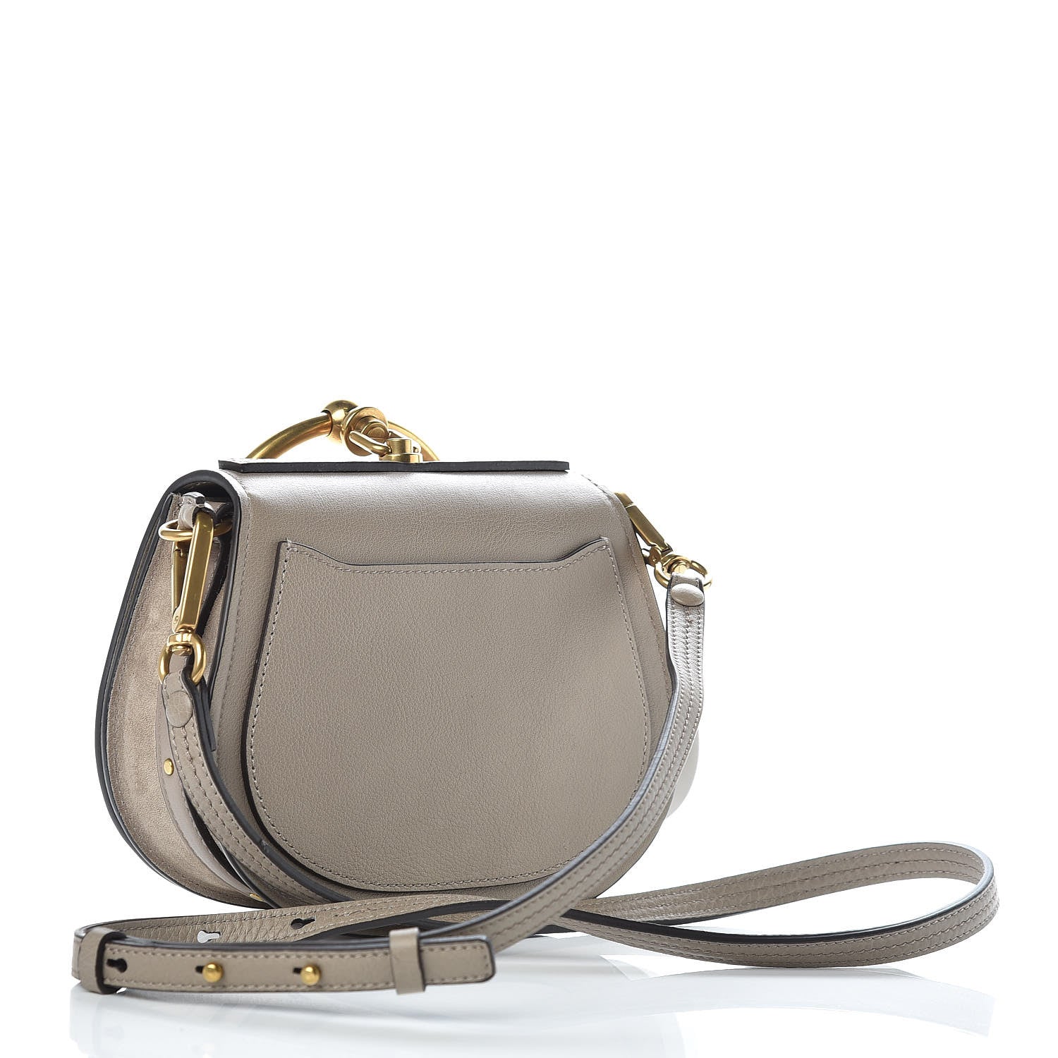 Chloe Calfskin Suede Small Nile Bracelet Bag Motty Grey 3 of 9