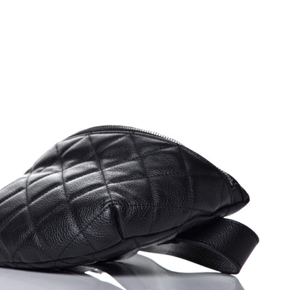 Chanel Grained Calfskin Quilted Waist Belt Bag Black 10 of 10