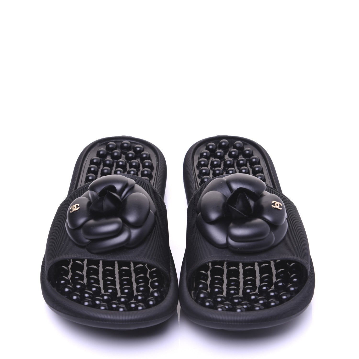 Chanel Thermoplastic PVC Camellia Mule Sandals 40 Black 9 of 24
