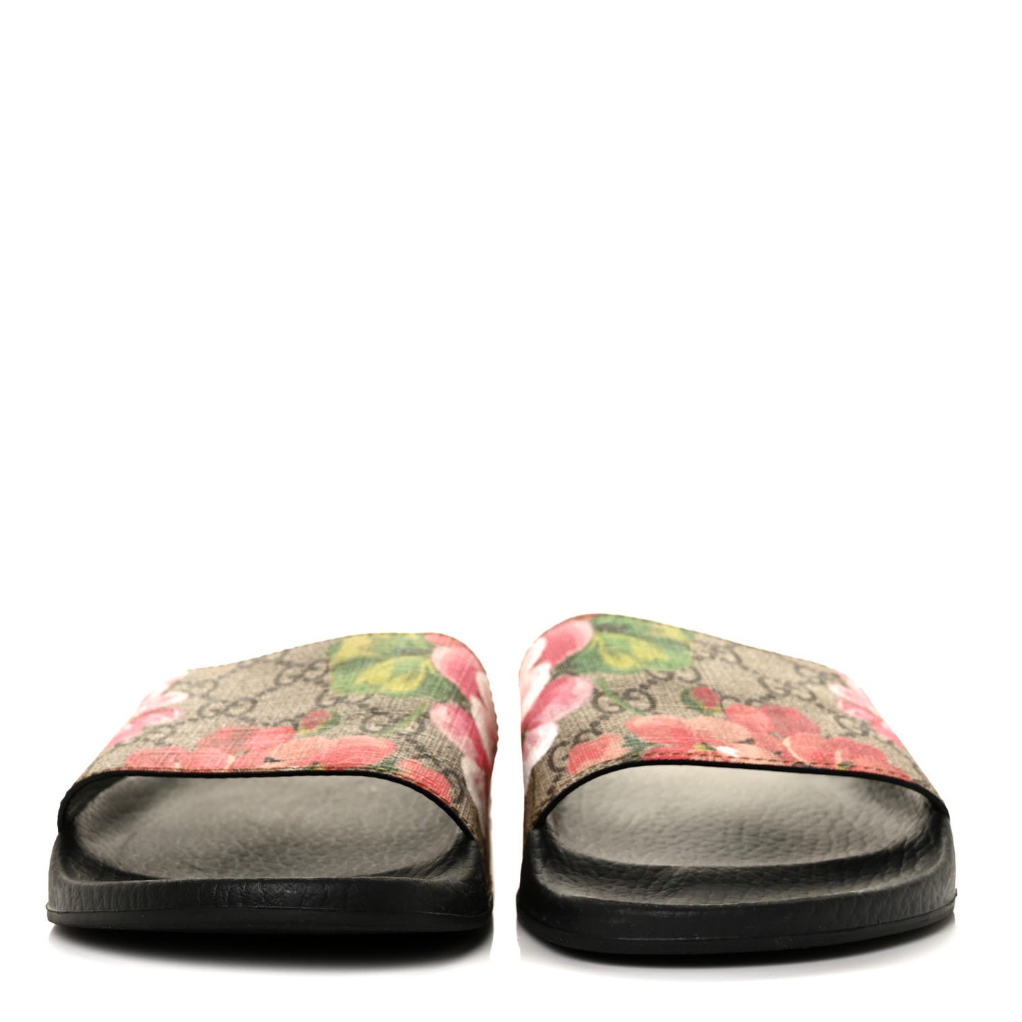 GG Supreme Monogram Blooms Slide Sandals 37 Beige Multicolor