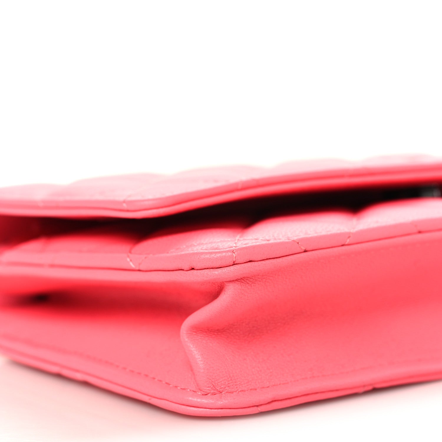 Chanel Lambskin Quilted Wallet On Chain WOC Coral Pink 9 of 11