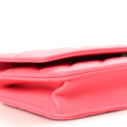Chanel Lambskin Quilted Wallet On Chain WOC Coral Pink 9 of 11