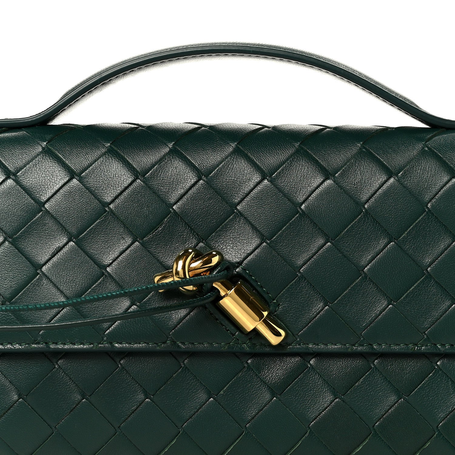 Bottega Veneta Nappa Intrecciato Long Andiamo Top Handle Clutch Emerald Green 9 of 9
