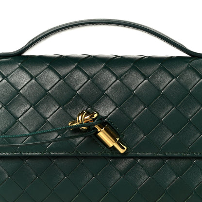 Bottega Veneta Nappa Intrecciato Long Andiamo Top Handle Clutch Emerald Green 9 of 9