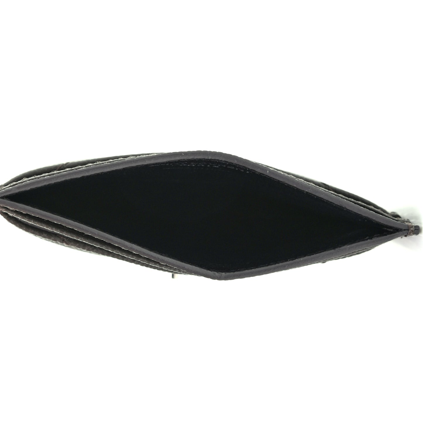 Grain De Poudre Matelasse Chevron Monogram Credit Card Case Coal