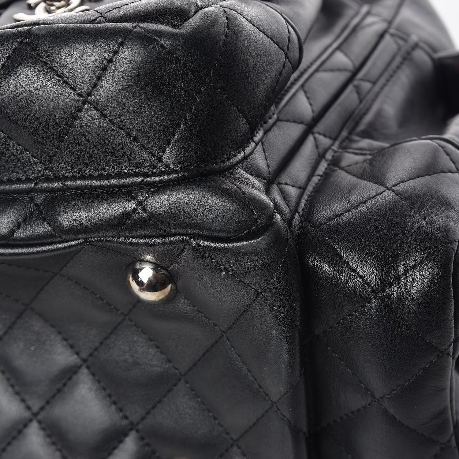Chanel Calfskin Quilted Large Cambon Multipocket Reporter Black White 16 of 18