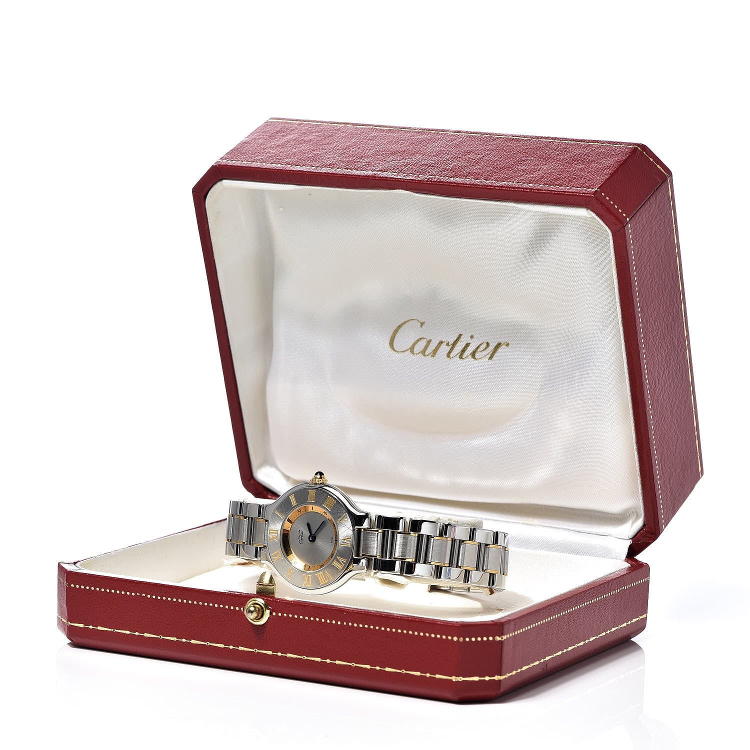 Cartier Stainless Steel 18K Yellow Gold 28mm Must De 21 Quartz Watch 8 of 8