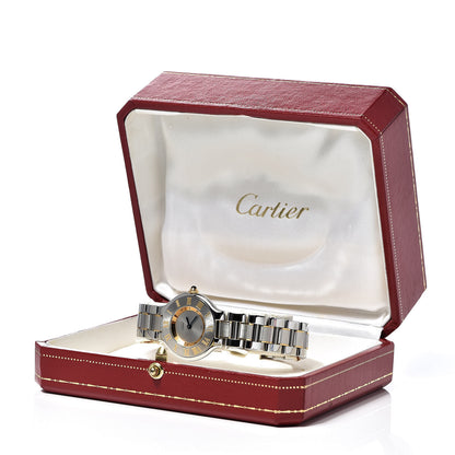 Cartier Stainless Steel 18K Yellow Gold 28mm Must De 21 Quartz Watch 8 of 8