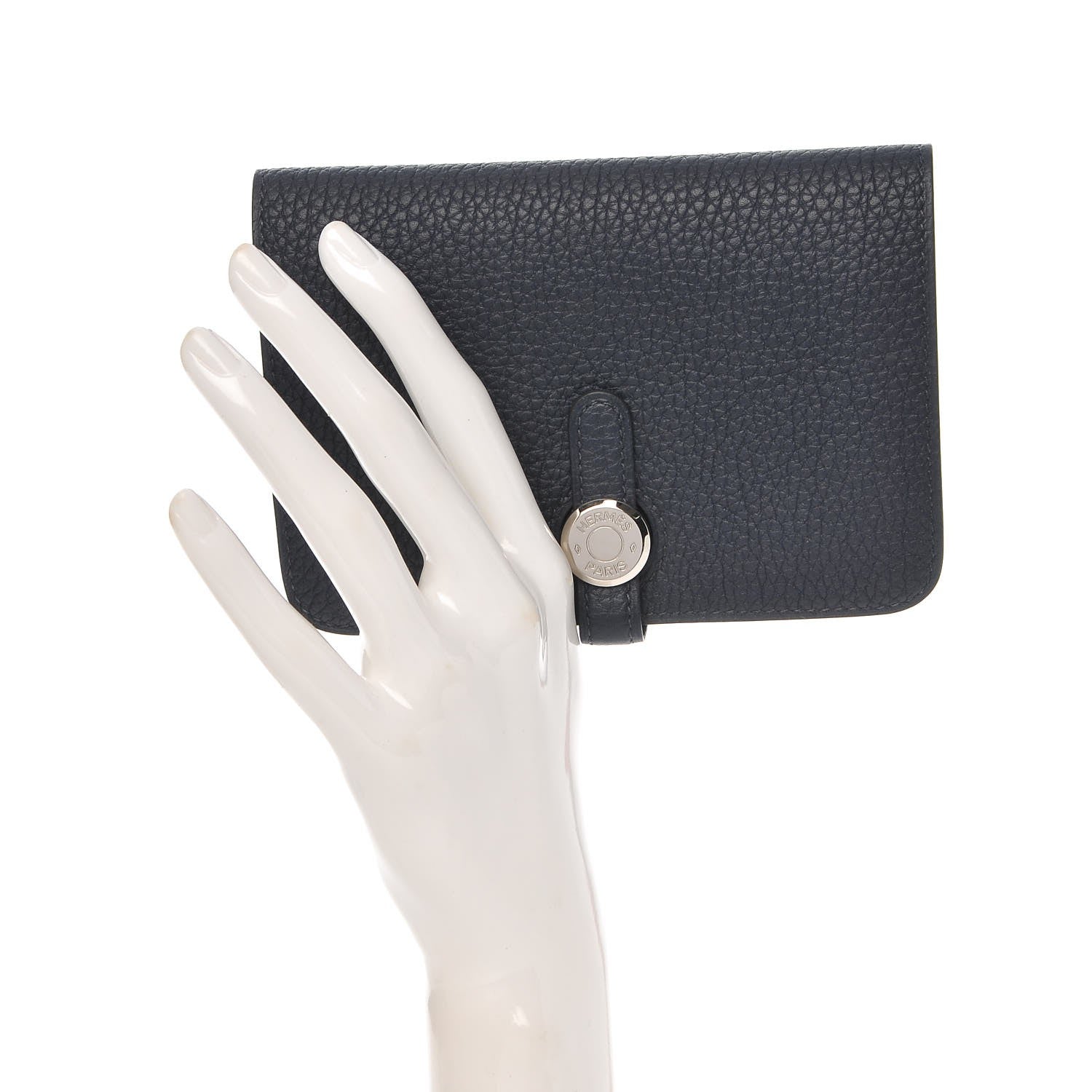 Hermes Togo Dogon Compact Wallet Bleu Nuit 2 of 7