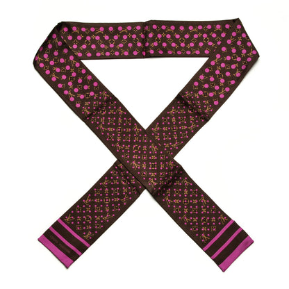 Louis Vuitton Silk Perforated Monogram Bandeau Fuchsia Brown 1 of 5