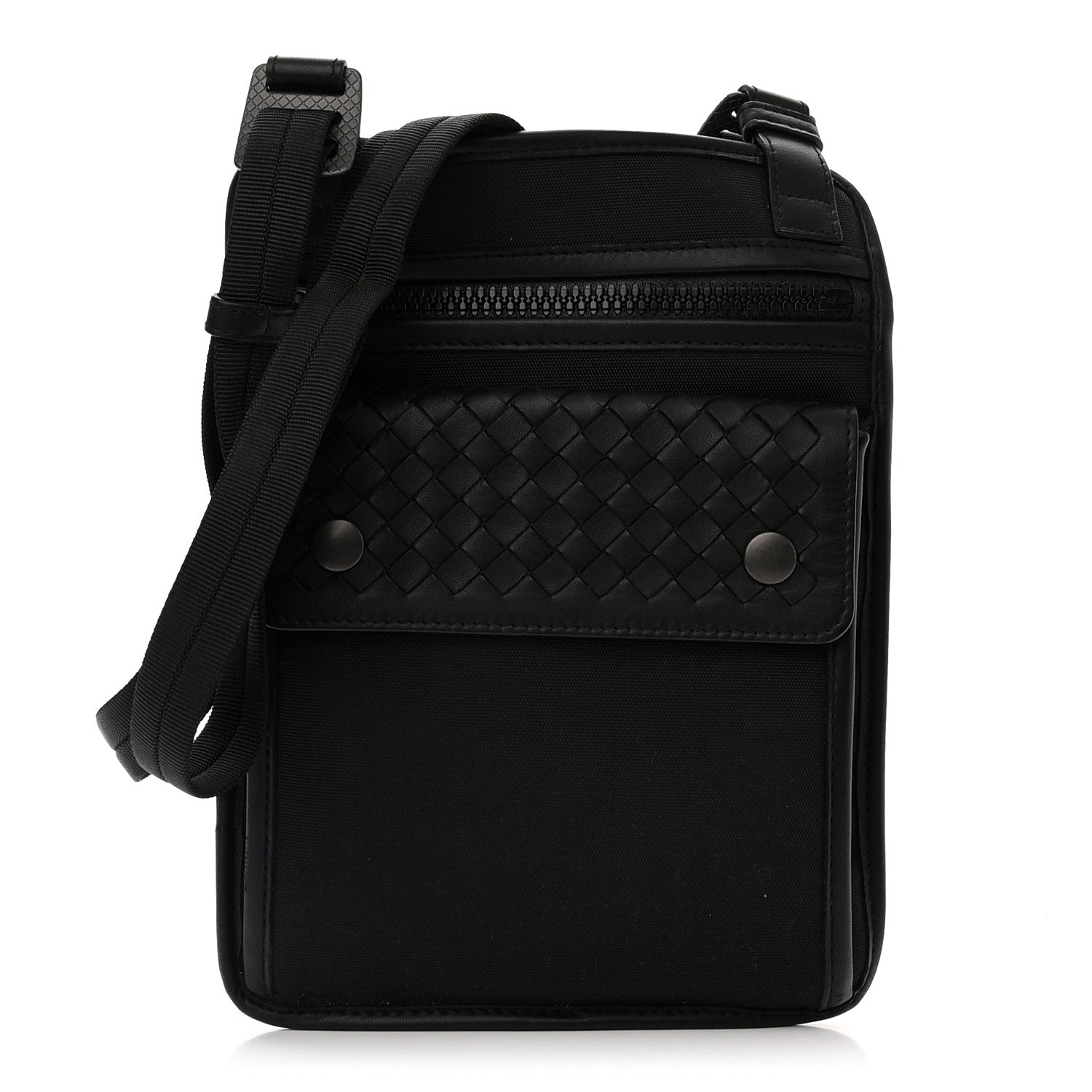 Bottega Veneta Nappa Intrecciato Nylon High Tech Crossbody Pouch Black 1 of 9