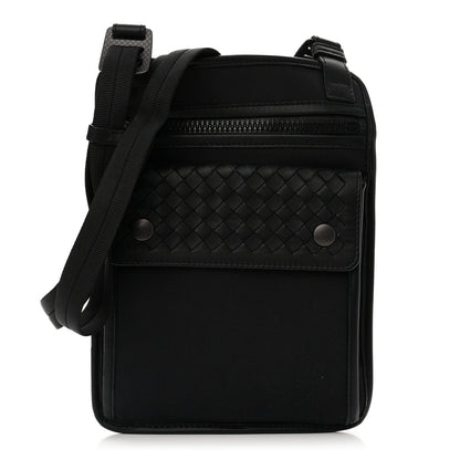 Bottega Veneta Nappa Intrecciato Nylon High Tech Crossbody Pouch Black 1 of 9
