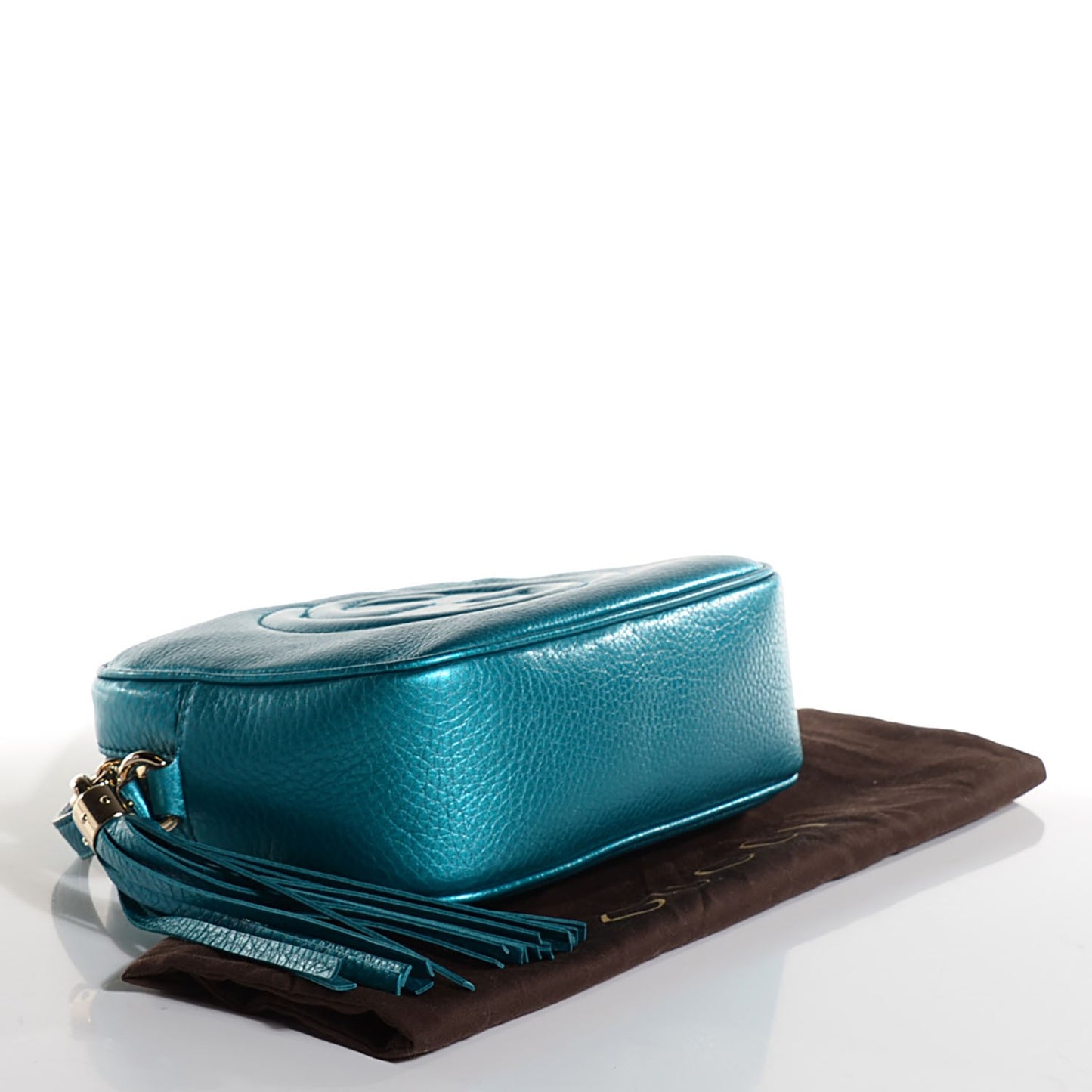 Metallic Cellarius Calfskin Small Soho Disco Bag Deep Cobalt