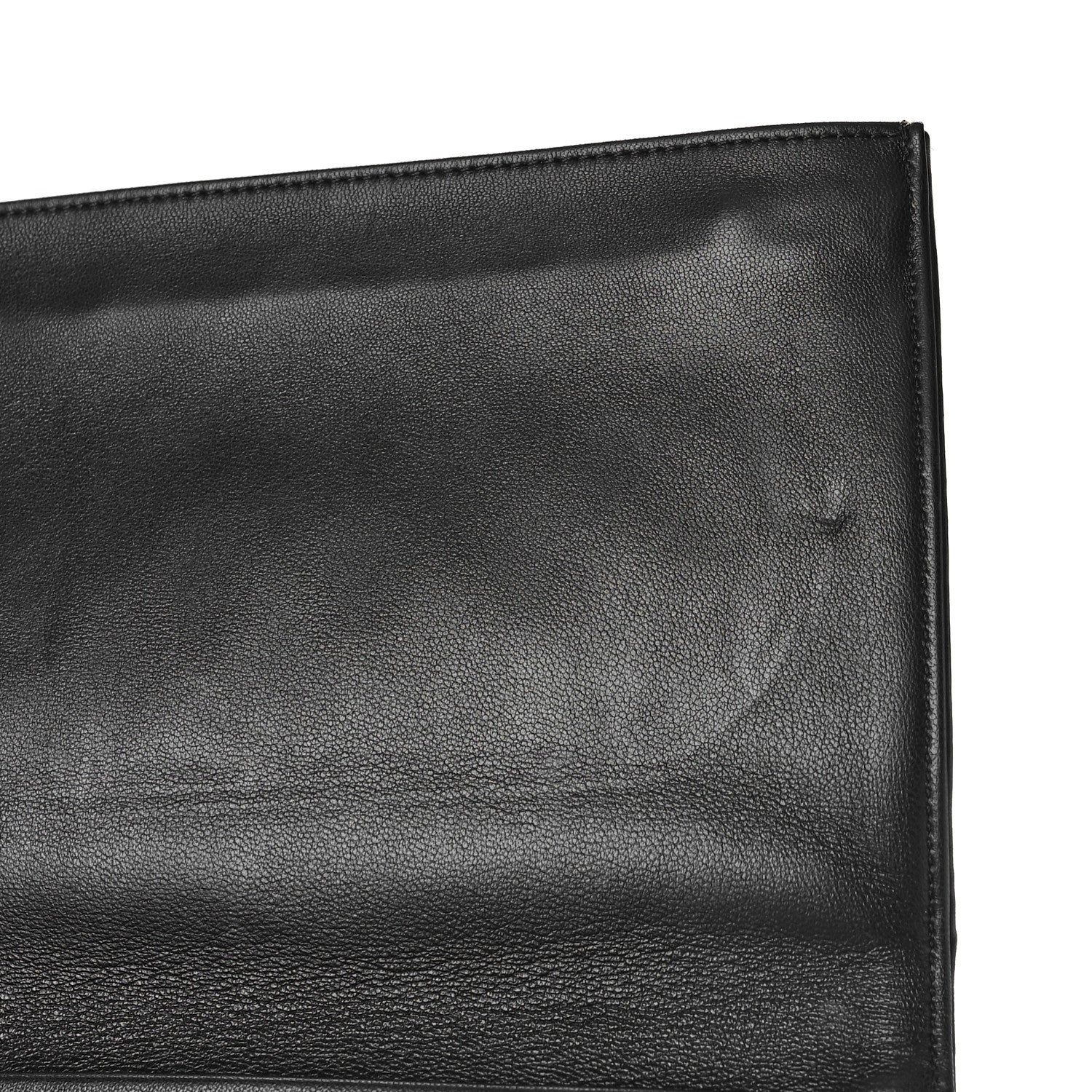 Chanel Lambskin Strass Crystal Peace Sign Emoji Fold Over Clutch Black 10 of 10