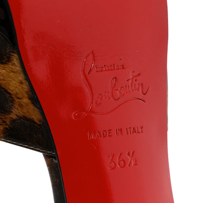 Christian Louboutin Patent Leopard Pilot 120 Pumps 36.5 Brown 7 of 9