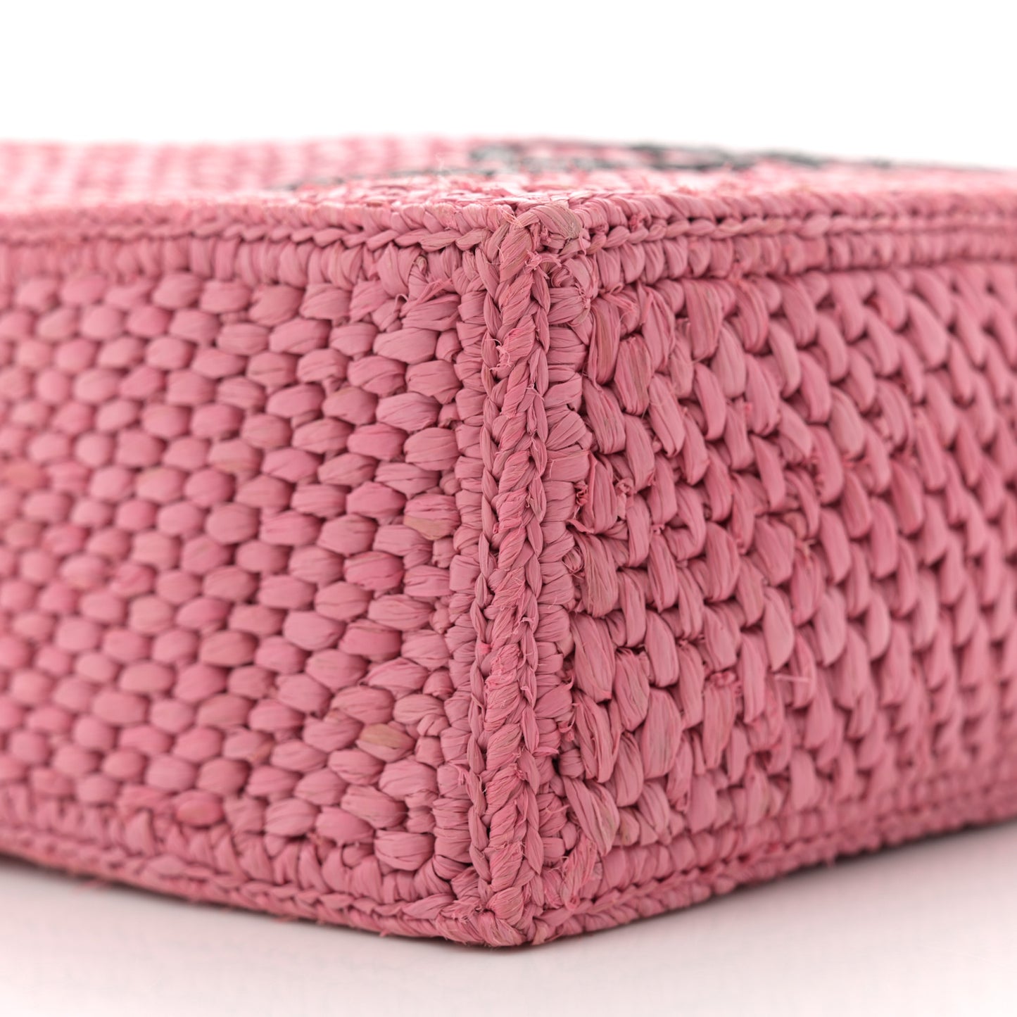 X PAULA'S IBIZA Raffia Font Tote Sunset Pink