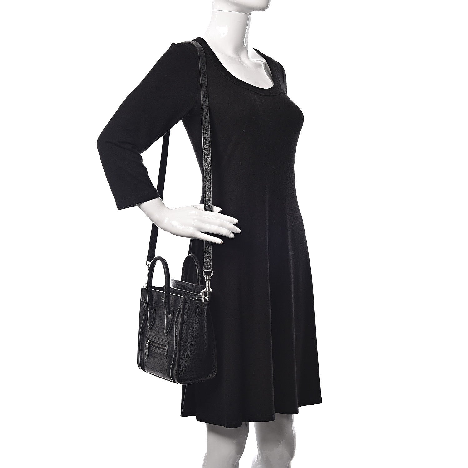 Saint Laurent Croc Calfskin Embossed Bold Shopper Tote Black 4 of 9