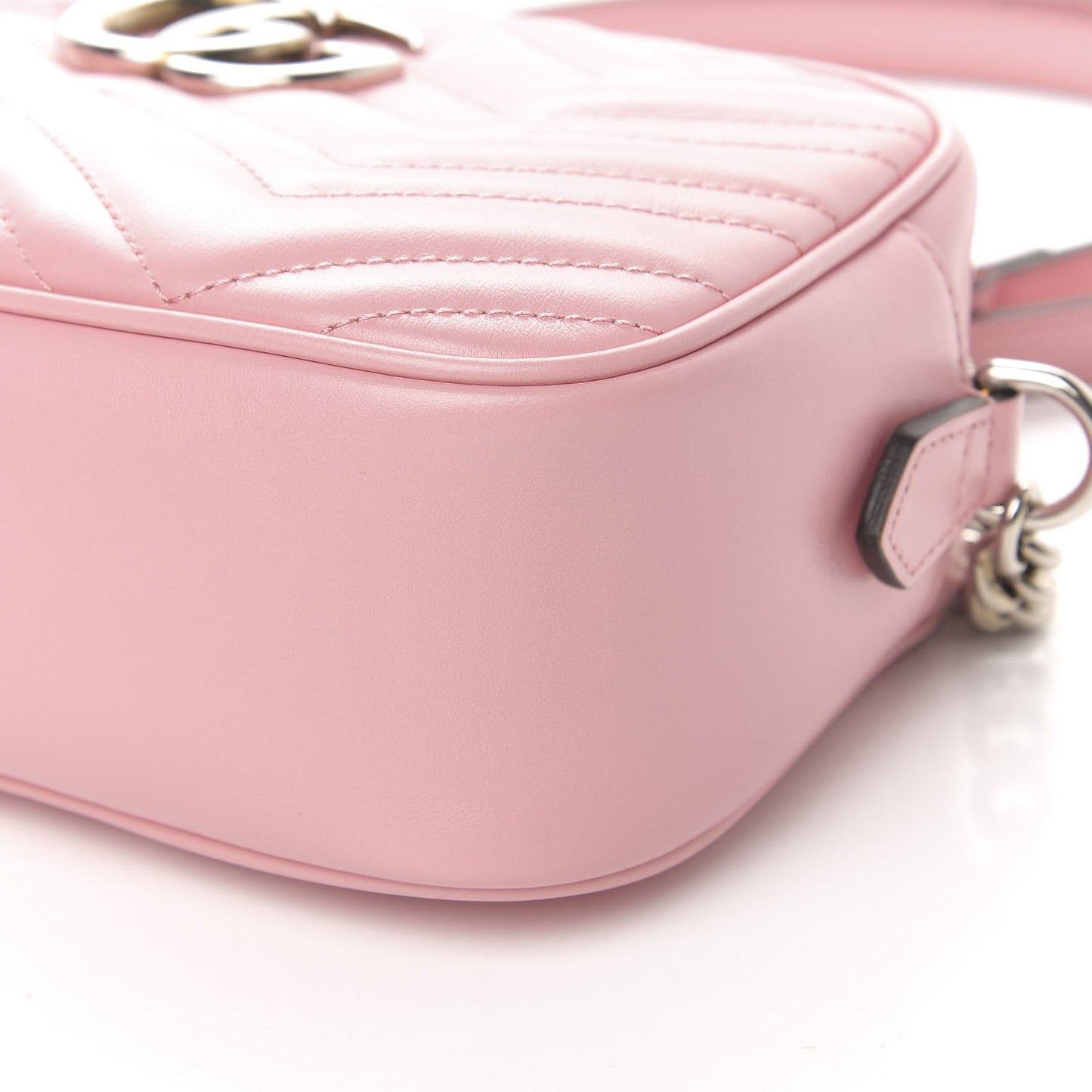 Calfskin Matelasse Small GG Marmont Chain Shoulder Bag Wild Rose
