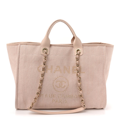 Chanel Mixed Fibers Calfskin Medium Deauville Tote Light Pink 1 of 13