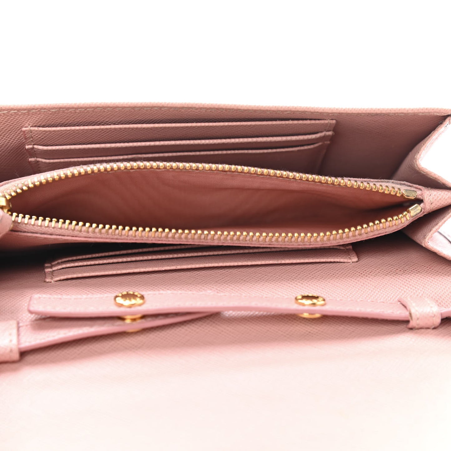 Saffiano Metal Bar Flap Wallet with Strap Orchidea