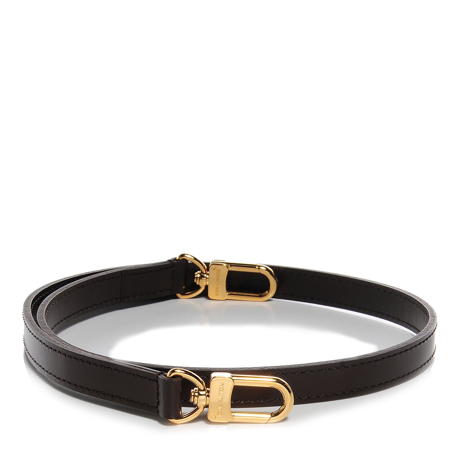 Leather Short Shoulder Strap Brown