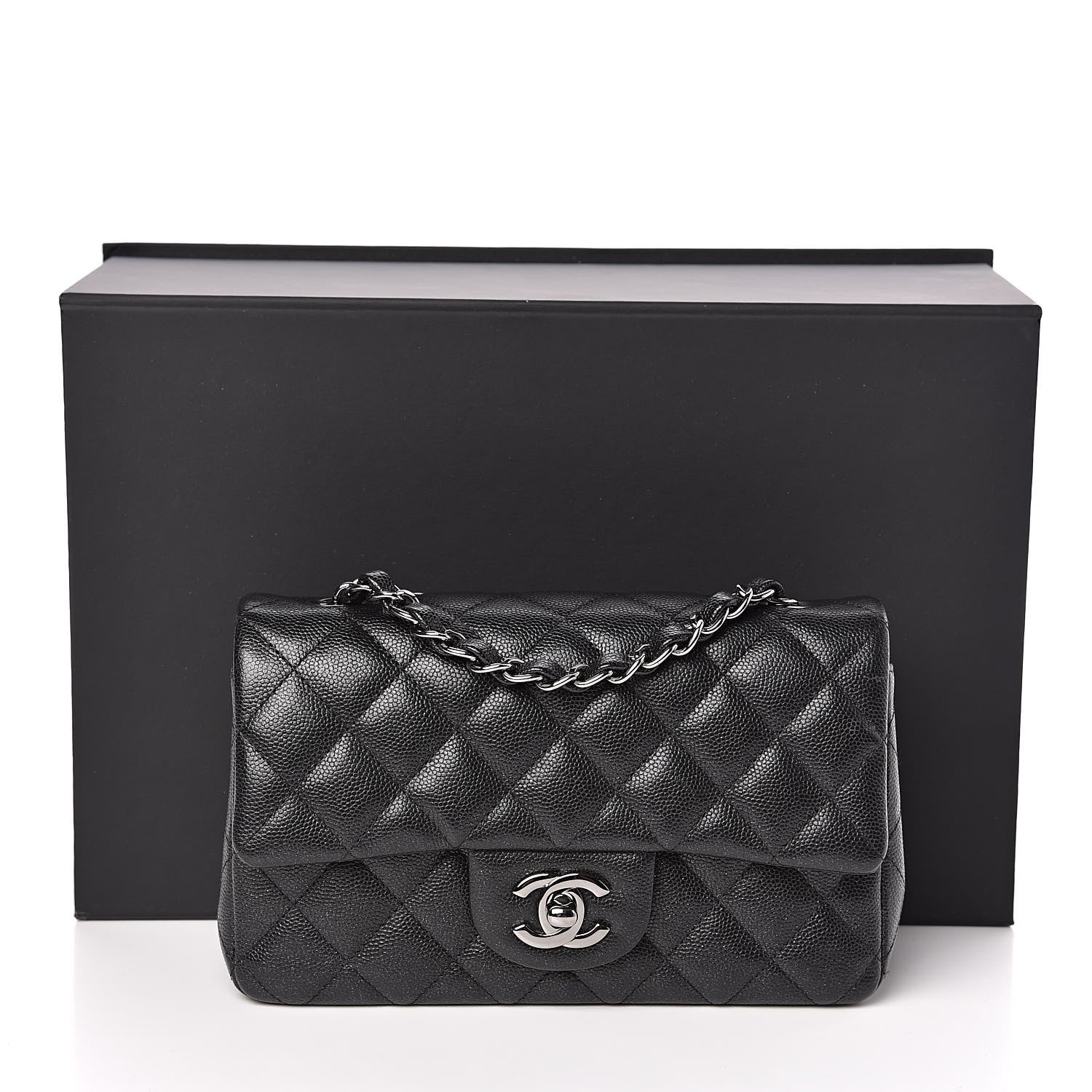 Chanel Iridescent Caviar Quilted Mini Rectangular Flap Black 11 of 11