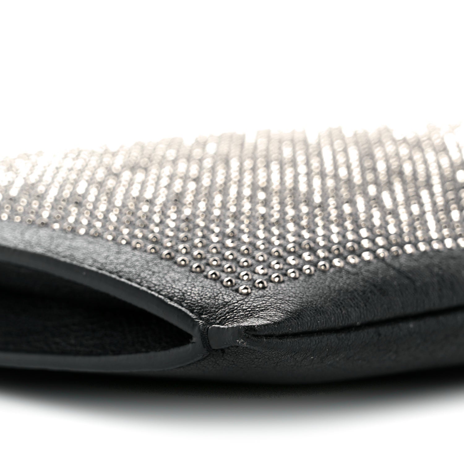 Saint Laurent Calfskin Studded Letters Zipped Clutch Black 9 of 11