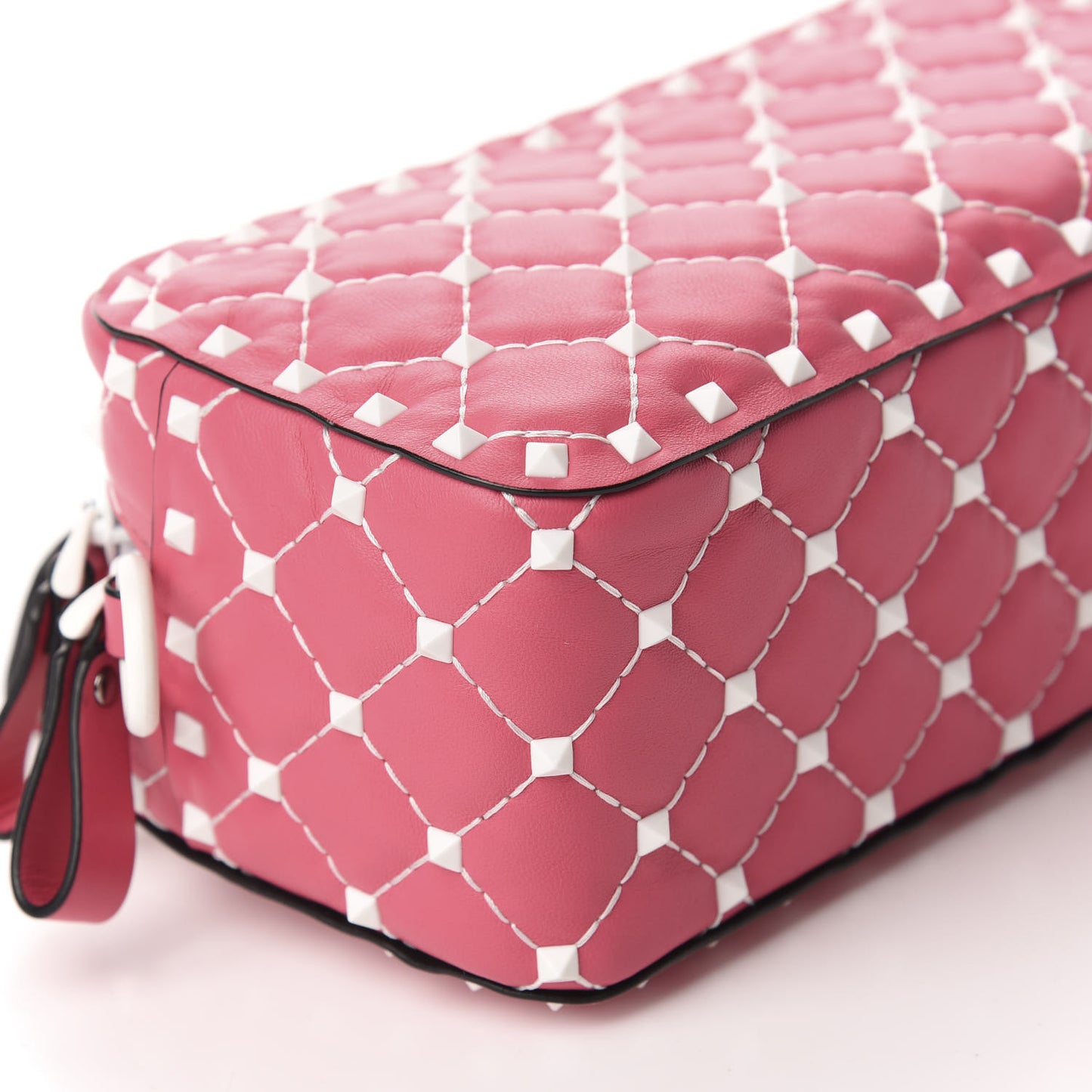 Lambskin Free Rockstud Spike Camera Bag Shadow Pink
