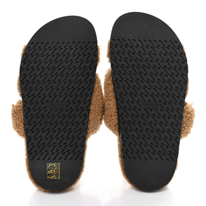 Hermes Woolskin Womens Chypre Sandals 38.5 Beige Argile 5 of 8
