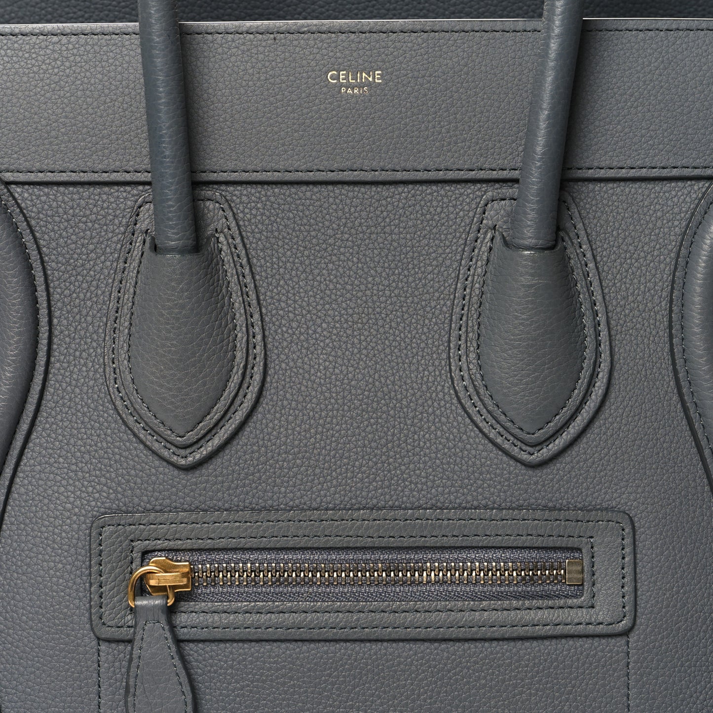 Drummed Calfskin Micro Luggage Kohl