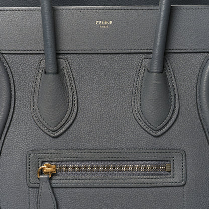 Celine Drummed Calfskin Micro Luggage Kohl 8 of 11