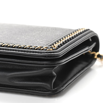 Chanel Lizard Lambskin Chain Around Boy Wallet on Chain WOC Black 11 of 12