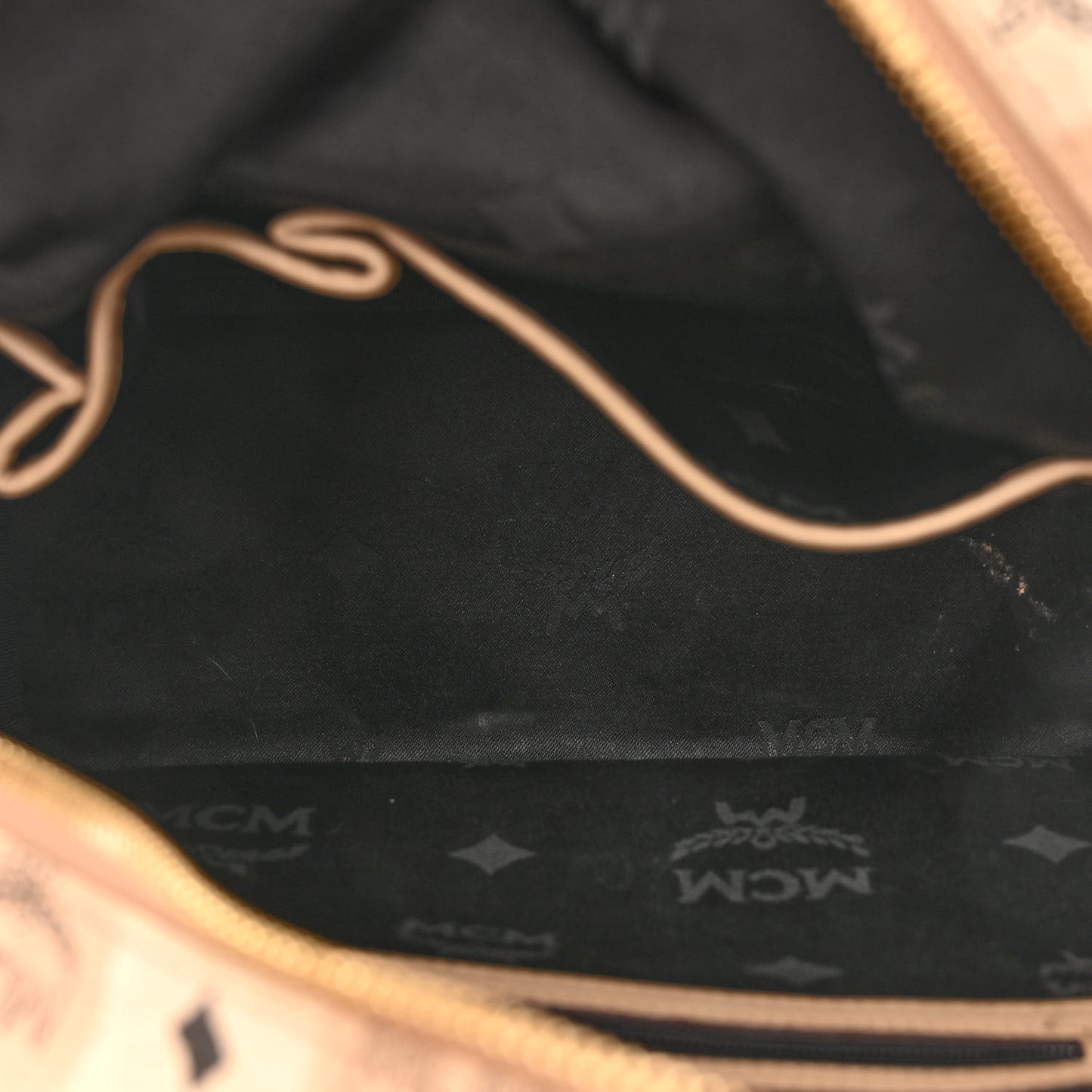 Striped Visetos Small Stark Backpack Beige