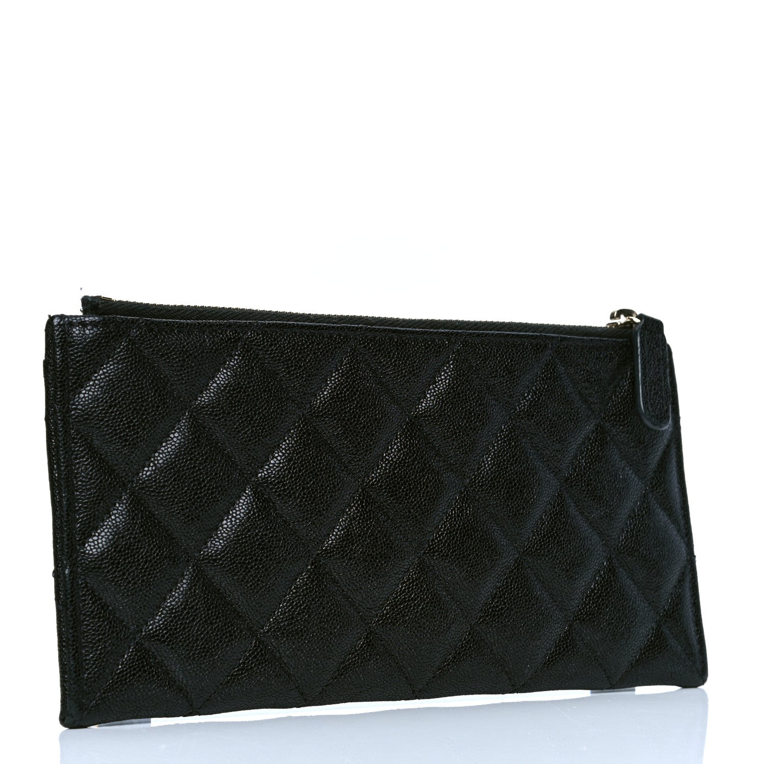 Chanel Caviar Quilted Classic Zip Boy Pouch Black 2 of 6