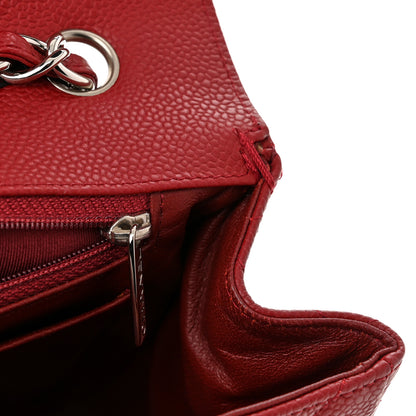 Chanel Caviar Quilted Jumbo Single Flap Dark Red 12 of 14