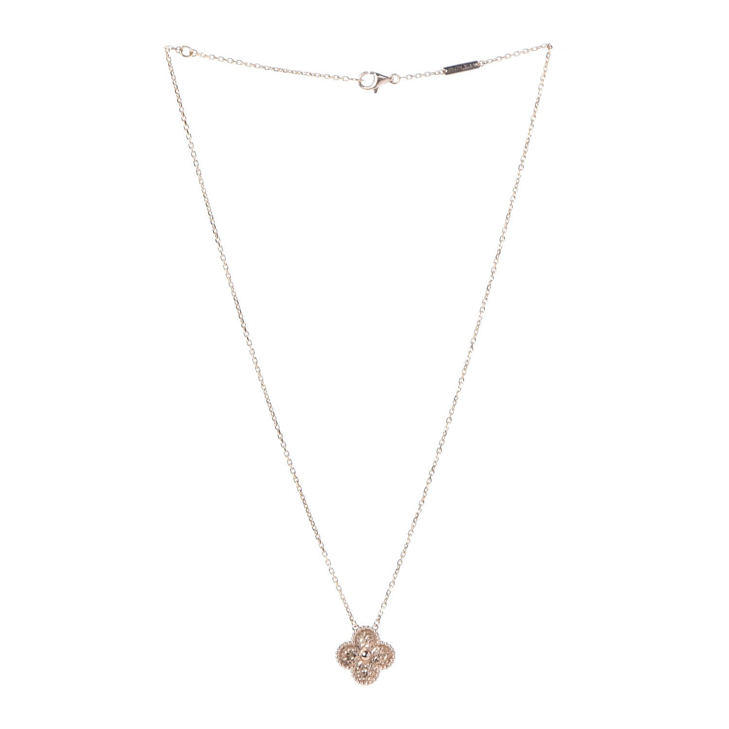 Van Cleef & Arpels 18K Rose Gold Vintage Alhambra Pendant Necklace 3 of 8