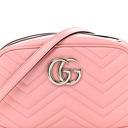 Gucci Calfskin Matelasse Small GG Marmont Chain Shoulder Bag Wild Rose 8 of 12