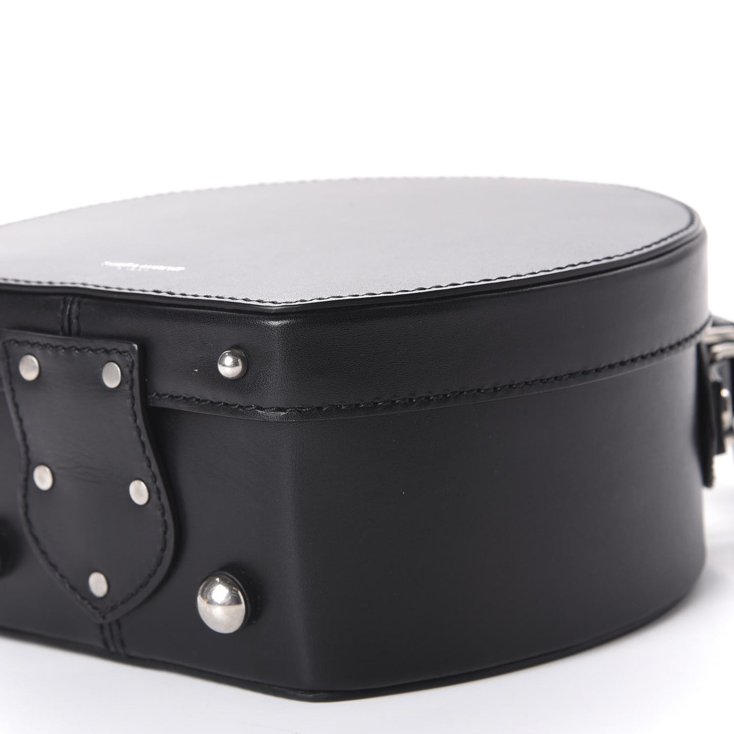 Calfskin Small Mica Hat Box Black