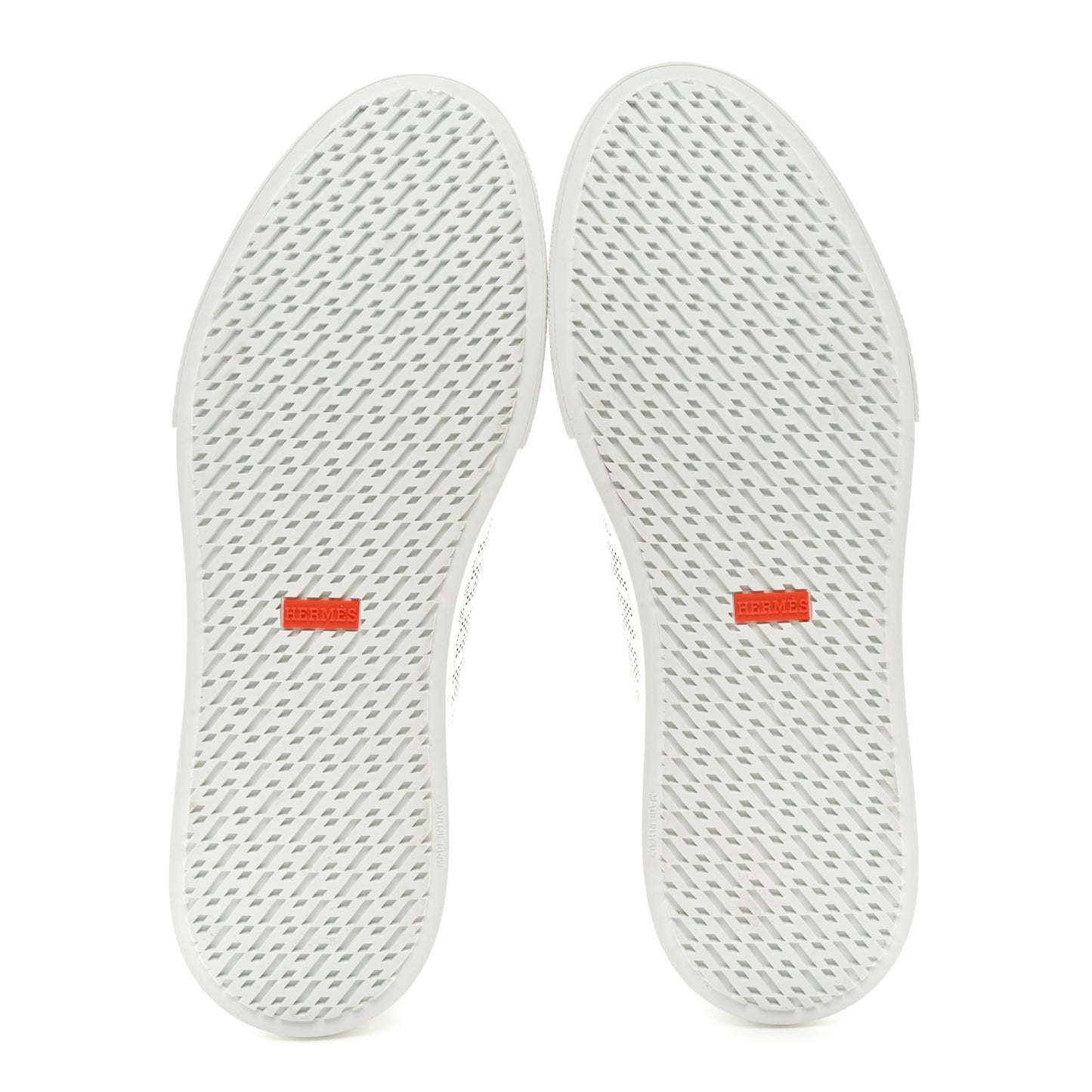 Perforated Calfskin Mens Clap High Top Sneakers 45 White