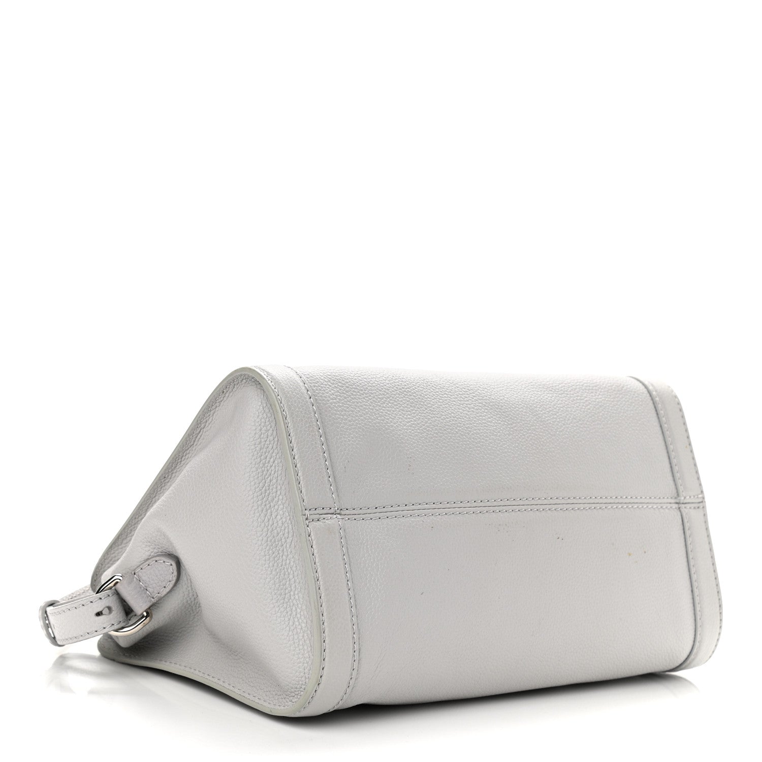 Alexander McQueen Pebbled Calfskin Small Skull Padlock Zip Around Tote Light Grey 4 of 13