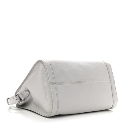 Alexander McQueen Pebbled Calfskin Small Skull Padlock Zip Around Tote Light Grey 4 of 13