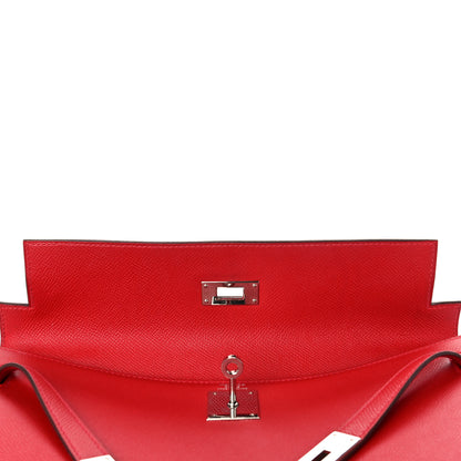 Hermes Epsom Kelly Sellier 32 Rouge Casaque 11 of 45