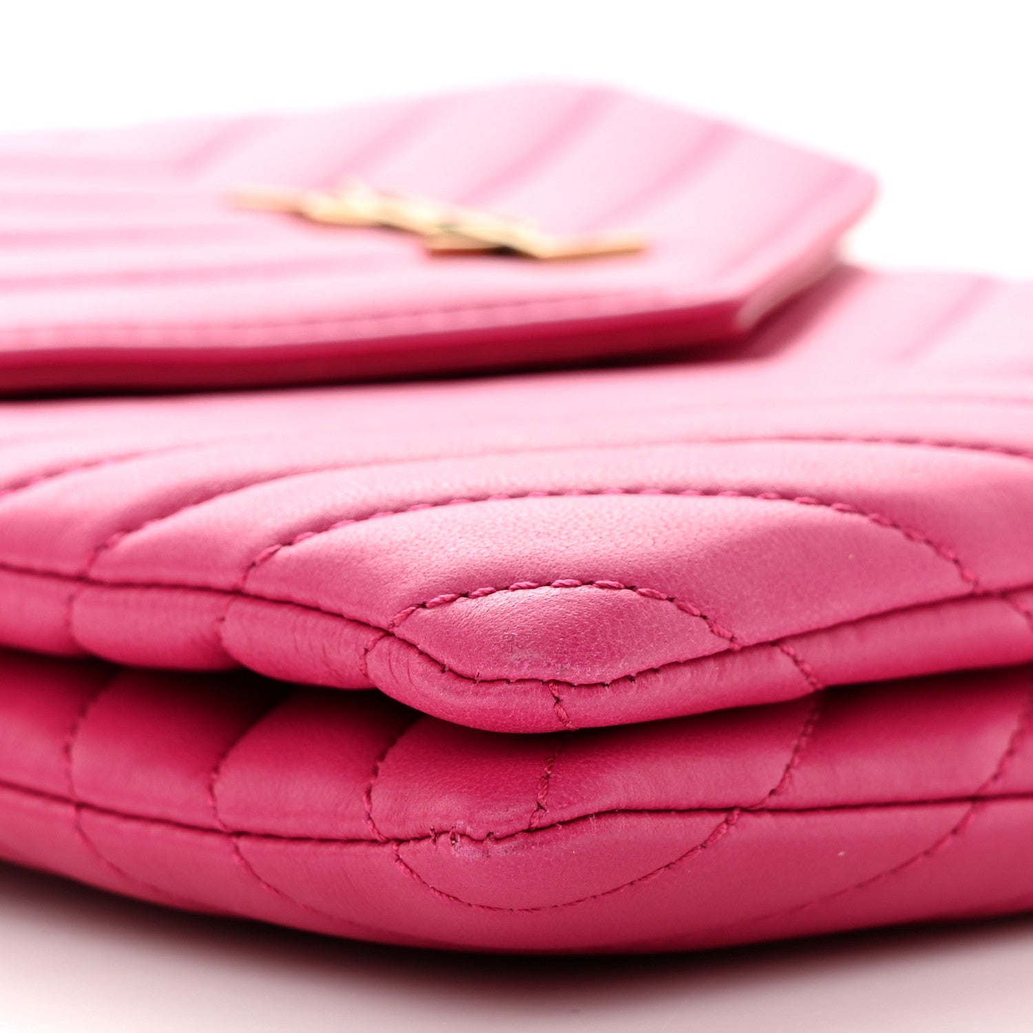 Saint Laurent Lambskin Quilted Double Flap Bag Pink 11 of 12