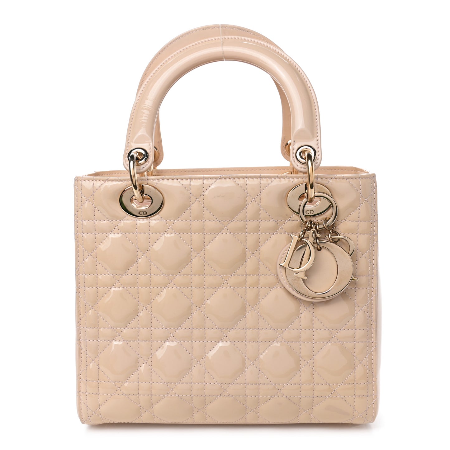 Patent Cannage Medium Lady Dior Light Pink