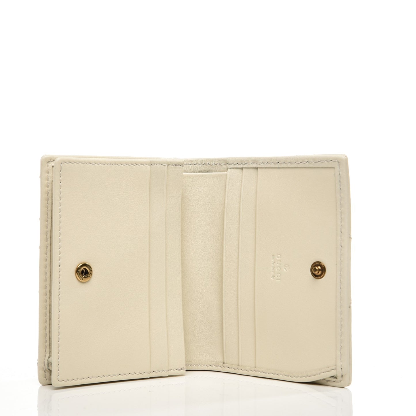 Calfskin Matelasse GG Marmont Card Case White