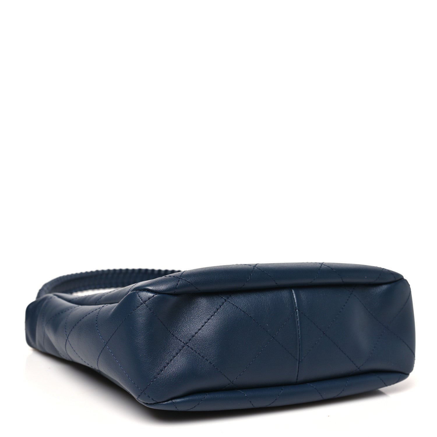 Chanel Calfskin Quilted Braided Handle Chain Hobo Navy Blue 4 of 10