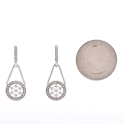 Tiffany Platinum Diamond Voile Drop Earrings 3 of 9