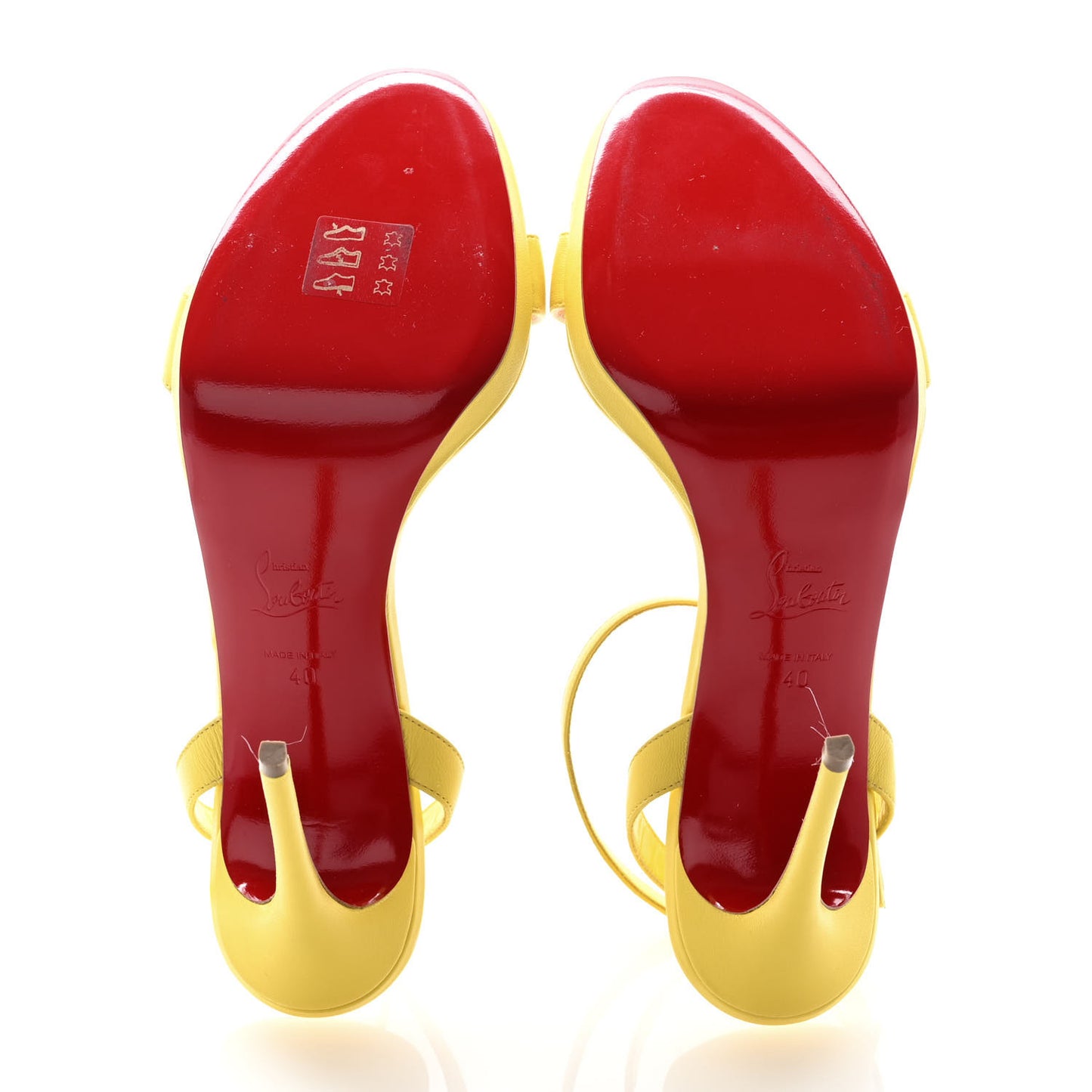 Nappa Loubi Queen 120 Strap Sandals 40 Yellow
