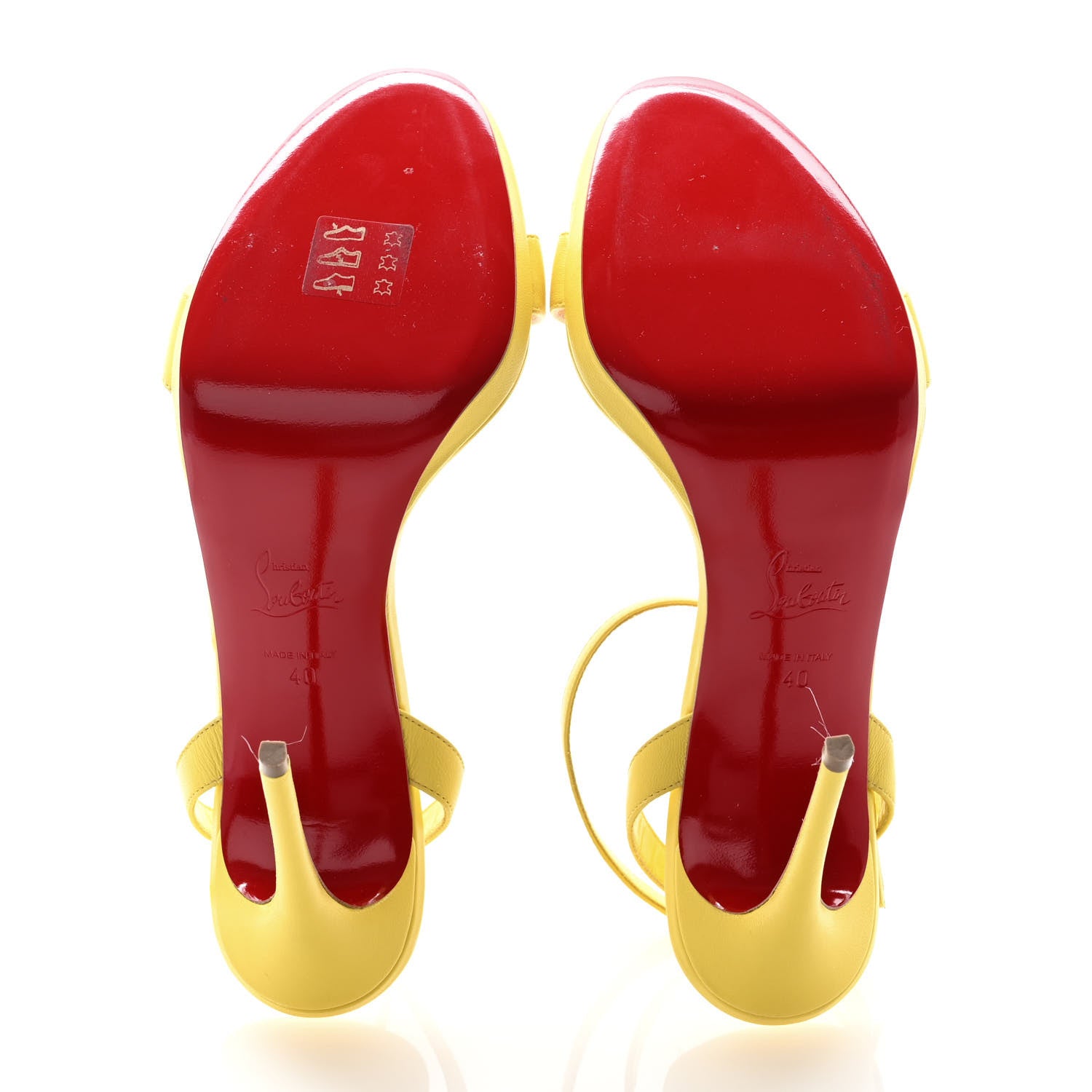 Christian Louboutin Nappa Loubi Queen 120 Strap Sandals 40 Yellow 5 of 12