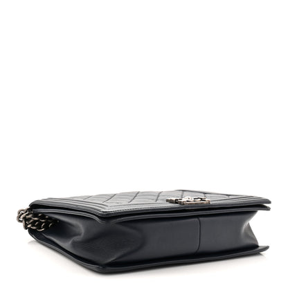 Chanel Calfskin Double Stitch Large Boy Flap Navy Blue 4 of 10